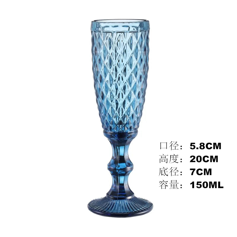 Vintage Embossed Champagne Glass