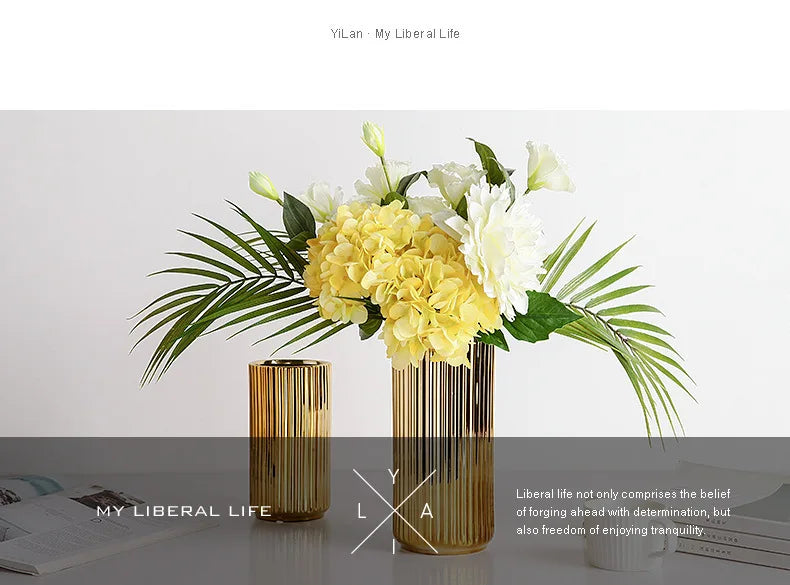 Old Hollywood Gold Vase