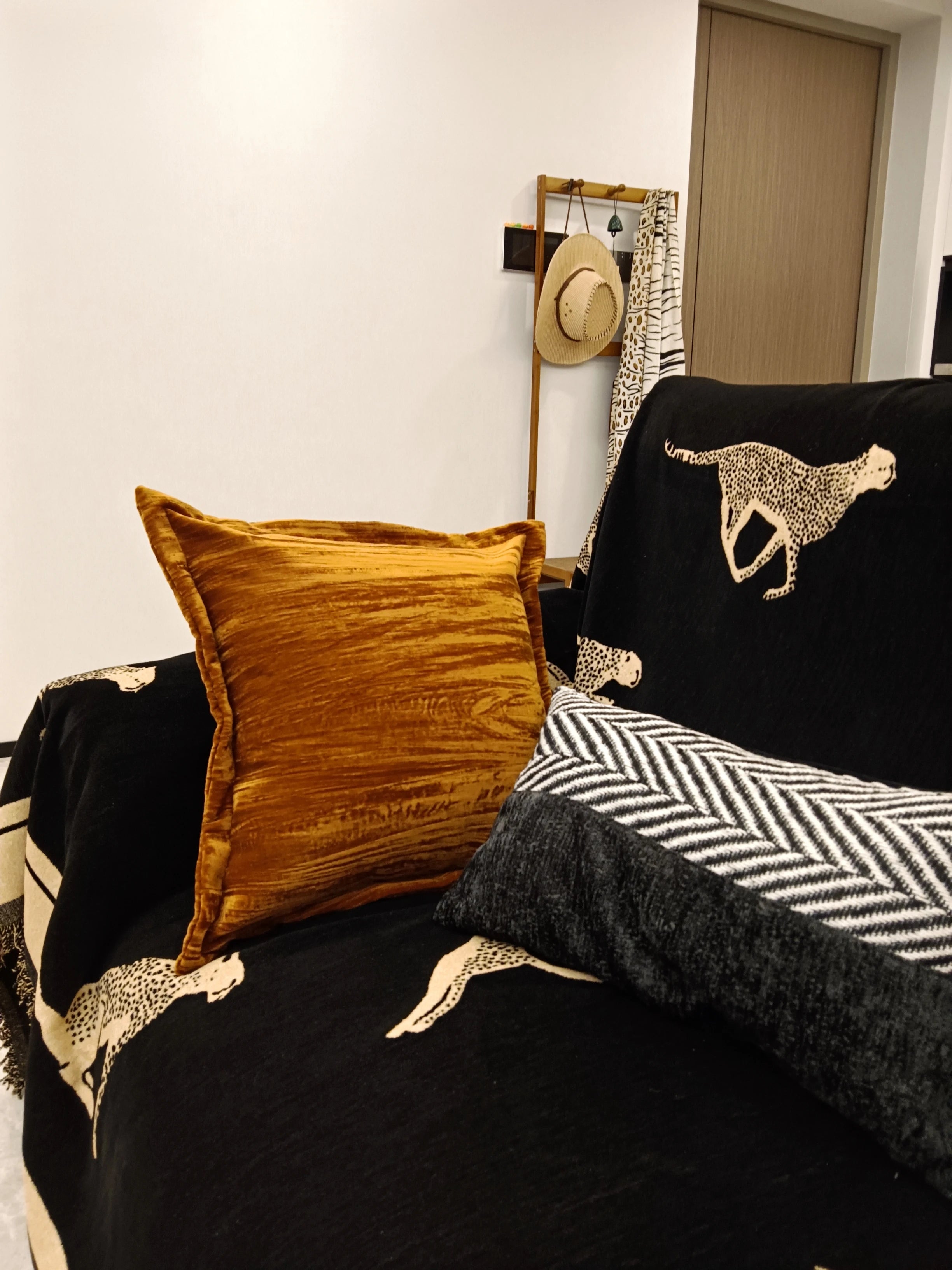 Sunset Brown Orange Velvet Cushion Cover