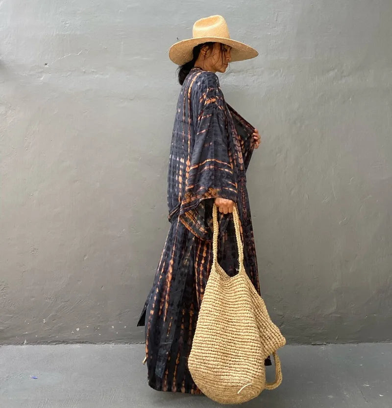 Para Praia 14 Colors Kimonos Bikini Cover Ups Beachwear Beach Robe Femme Long Dress Sarong Women Loose Cardigan Swimsuit Covers