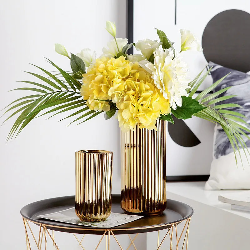 Old Hollywood Gold Vase